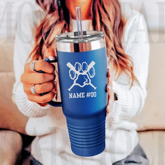 Personalized Great Lakes Cougars Baseball 40 oz Tumbler w/Lid
