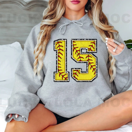 Cadillac Vikings Softball Numbers ADULT Hoodie