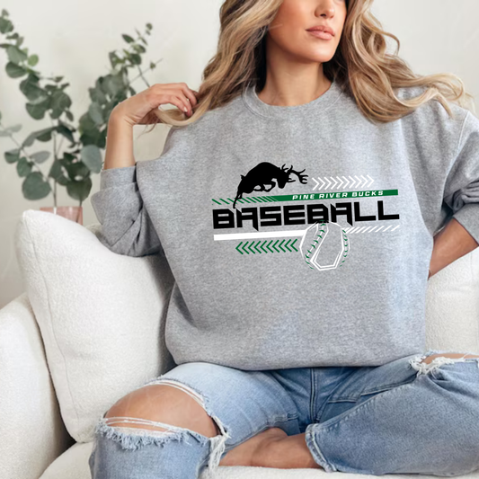 Pine River Bucks Baseball ADULT Crewneck Sweatshirt