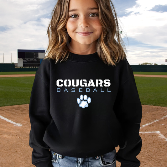 Great Lakes Cougars Baseball Unisex YOUTH Crewneck Sweatshirt