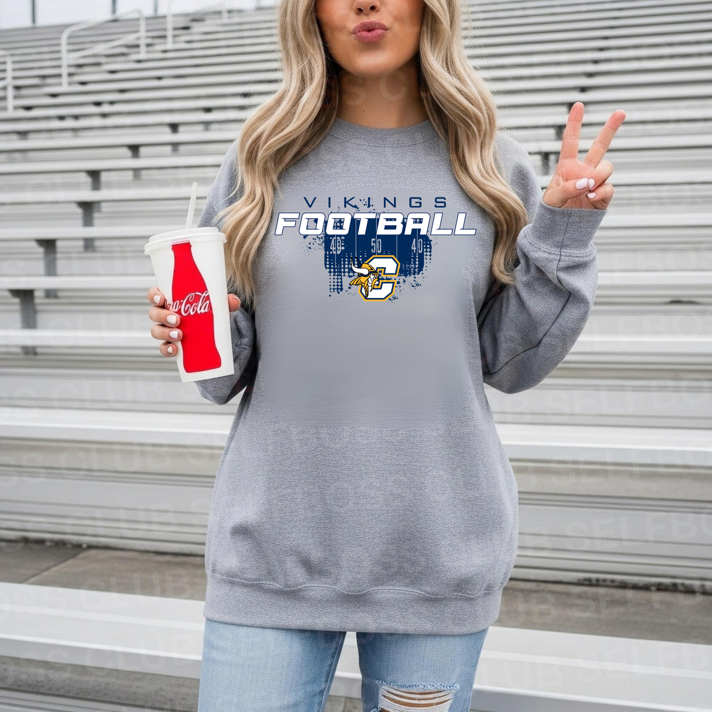 Cadillac Vikings Football UNISEX Crewneck Sweatshirt - SPORT GREY