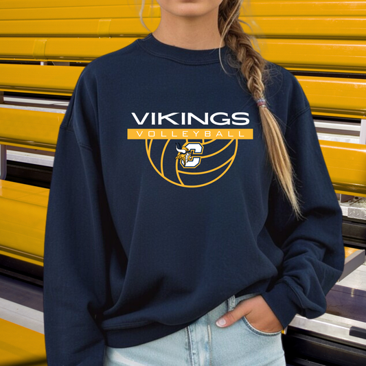 Cadillac Vikings Volleyball ADULT Unisex Crewneck Sweatshirt
