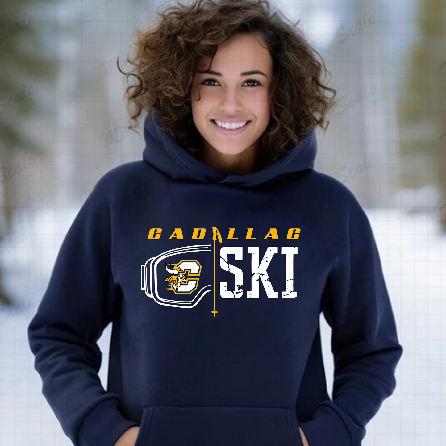 Cadillac Vikings Ski ADULT Hoodie