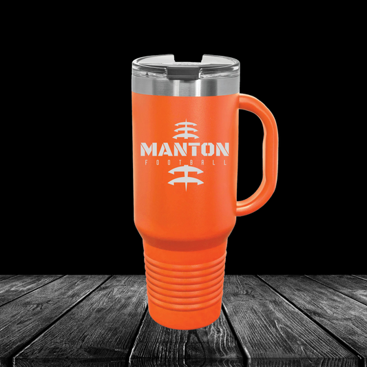 Manton Rangers Football 40 oz Tumbler w/Lid - ORANGE