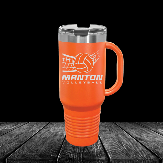 Manton Rangers Volleyball 40 oz Tumbler w/Lid - ORANGE