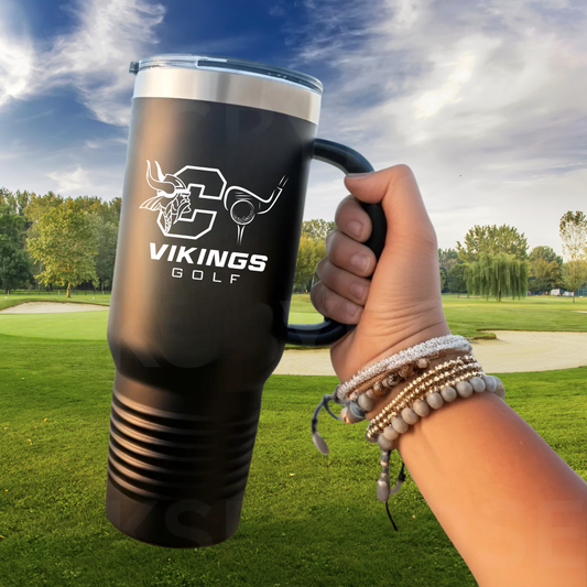 Cadillac Vikings Golf 40 oz Tumbler w/Lid - BLACK
