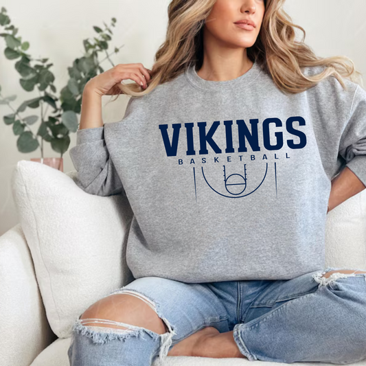 Cadillac Vikings Basketball ADULT Crewneck Sweatshirt