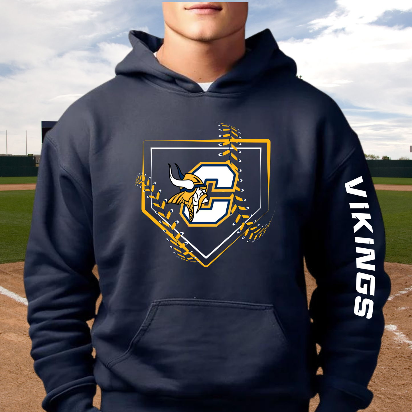 Cadillac Vikings Baseball ADULT Hoodie