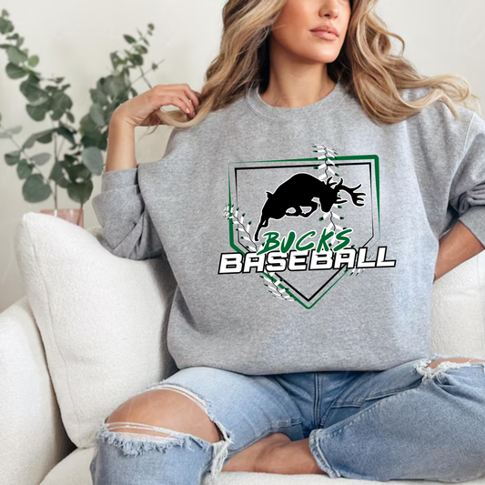 Pine River Bucks Baseball ADULT Crewneck Sweatshirt