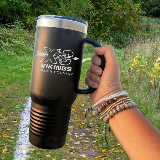 Cadillac Vikings Cross Country 40 oz Tumbler w/Lid - BLACK