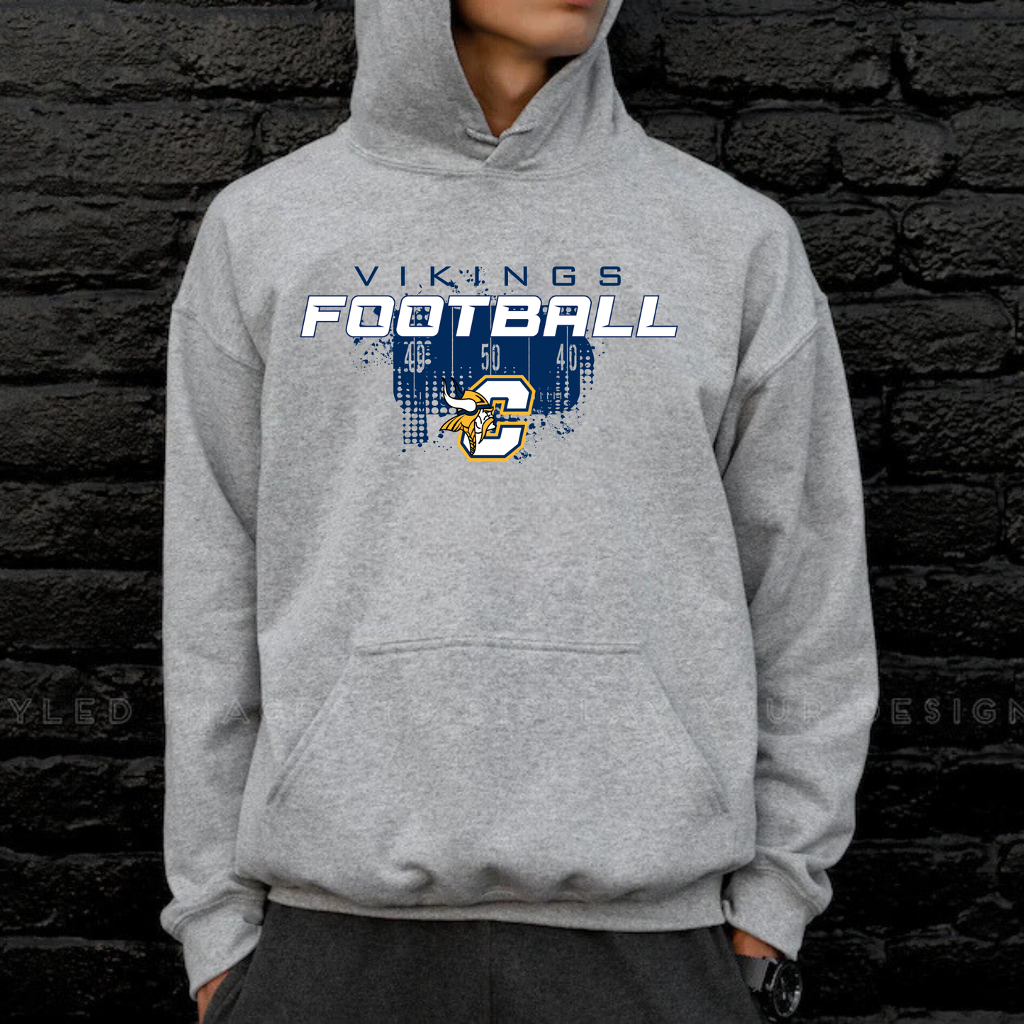 Cadillac Vikings Football UNISEX Hoodie - SPORT GREY