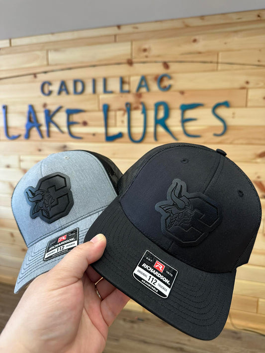 BLACKOUT EDITION Cadillac Vikings Leather Patch Hat