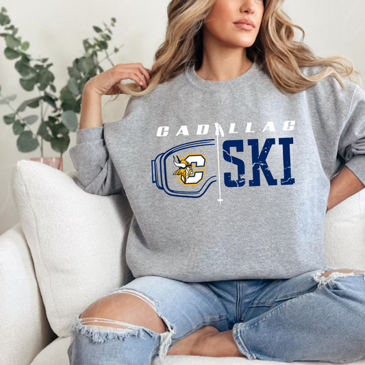 Cadillac Vikings Ski ADULT Crewneck Sweatshirt