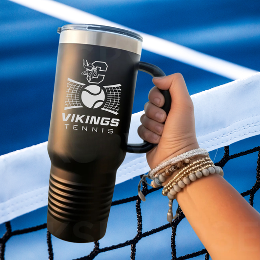 Cadillac Vikings Tennis 40 oz Tumbler w/Lid - BLACK