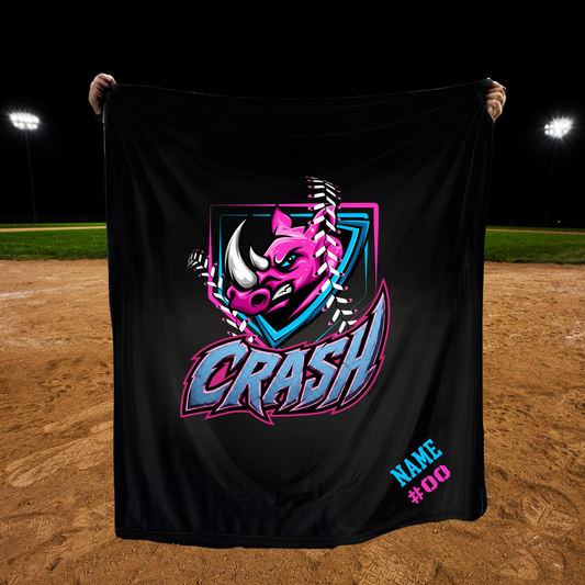 Crash Softball Personalized Fleece Sweatshirt Blanket