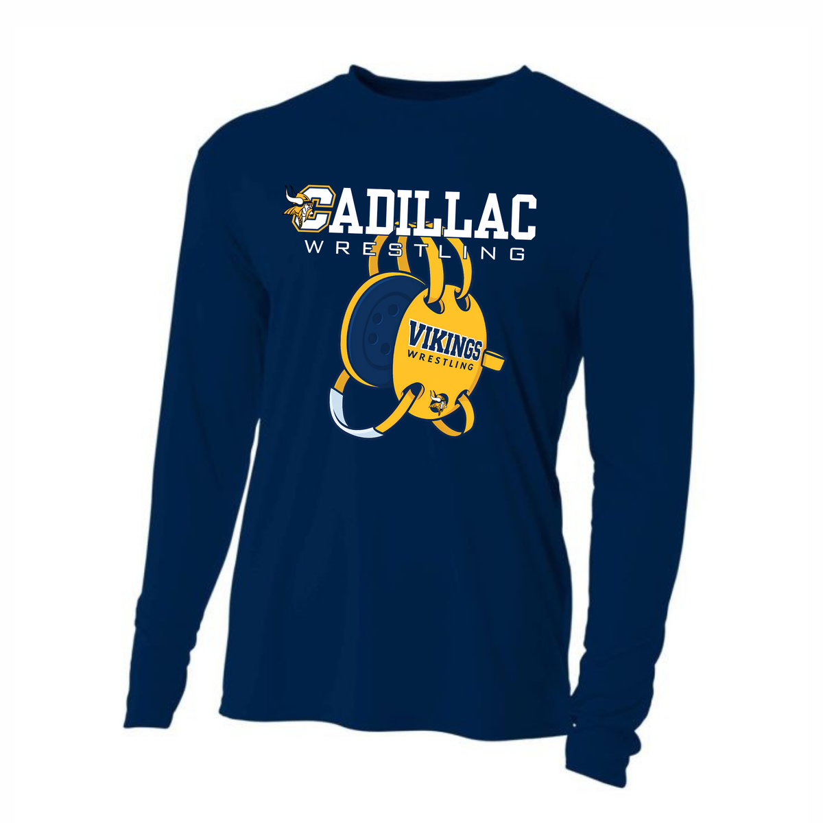 Cadillac Vikings Wrestling DRI-FIT Cooling Performance Long-Sleeve T-Shirt