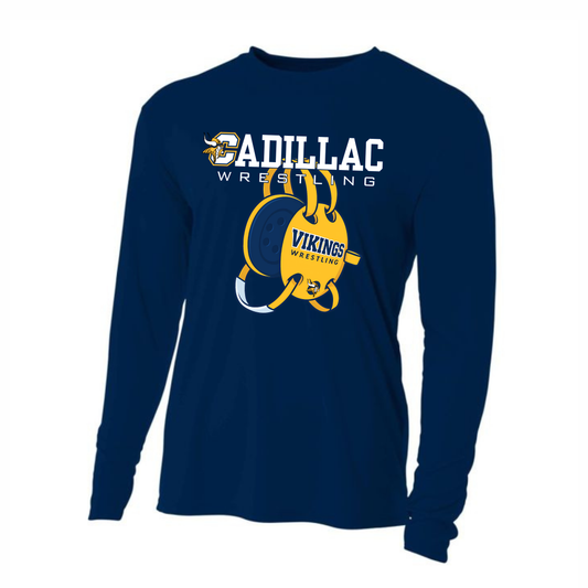 Cadillac Vikings Wrestling DRI-FIT Cooling Performance Long-Sleeve T-Shirt