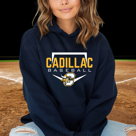 Cadillac Vikings Baseball ADULT Hoodie