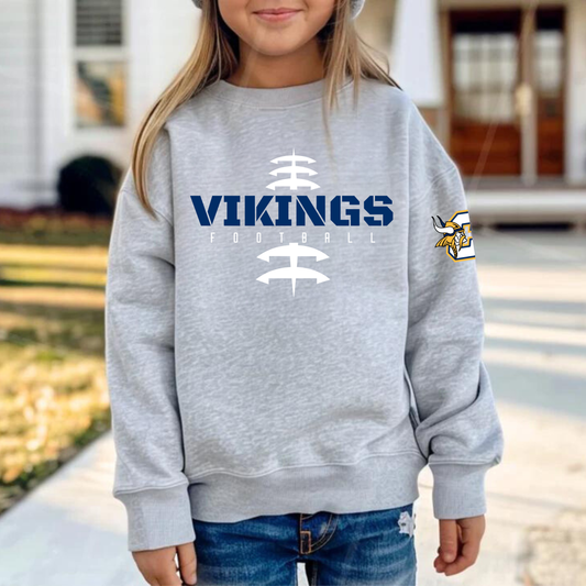 Cadillac Vikings Football YOUTH Unisex Crewneck Sweatshirt