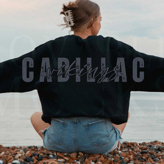 BLACKOUT Cadillac Vikings ADULT Crewneck Sweatshirt