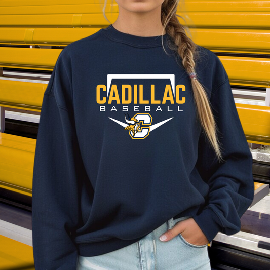 Cadillac Vikings Baseball ADULT Crewneck Sweatshirt
