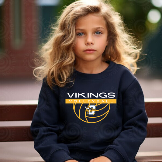 Cadillac Vikings Volleyball YOUTH Crewneck Sweatshirt