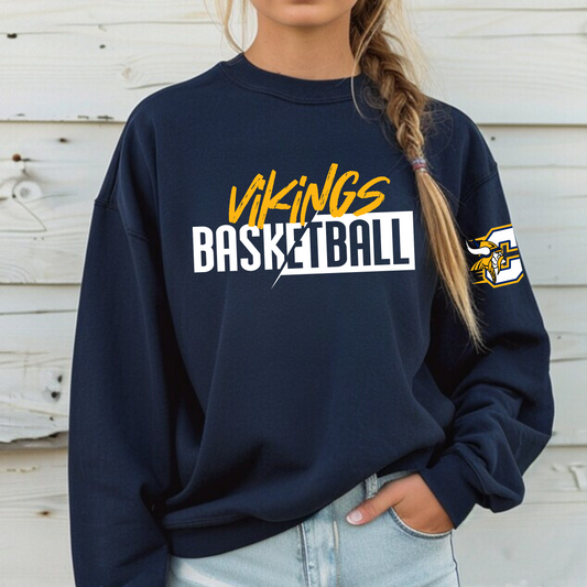 Cadillac Vikings Basketball ADULT Crewneck Sweatshirt