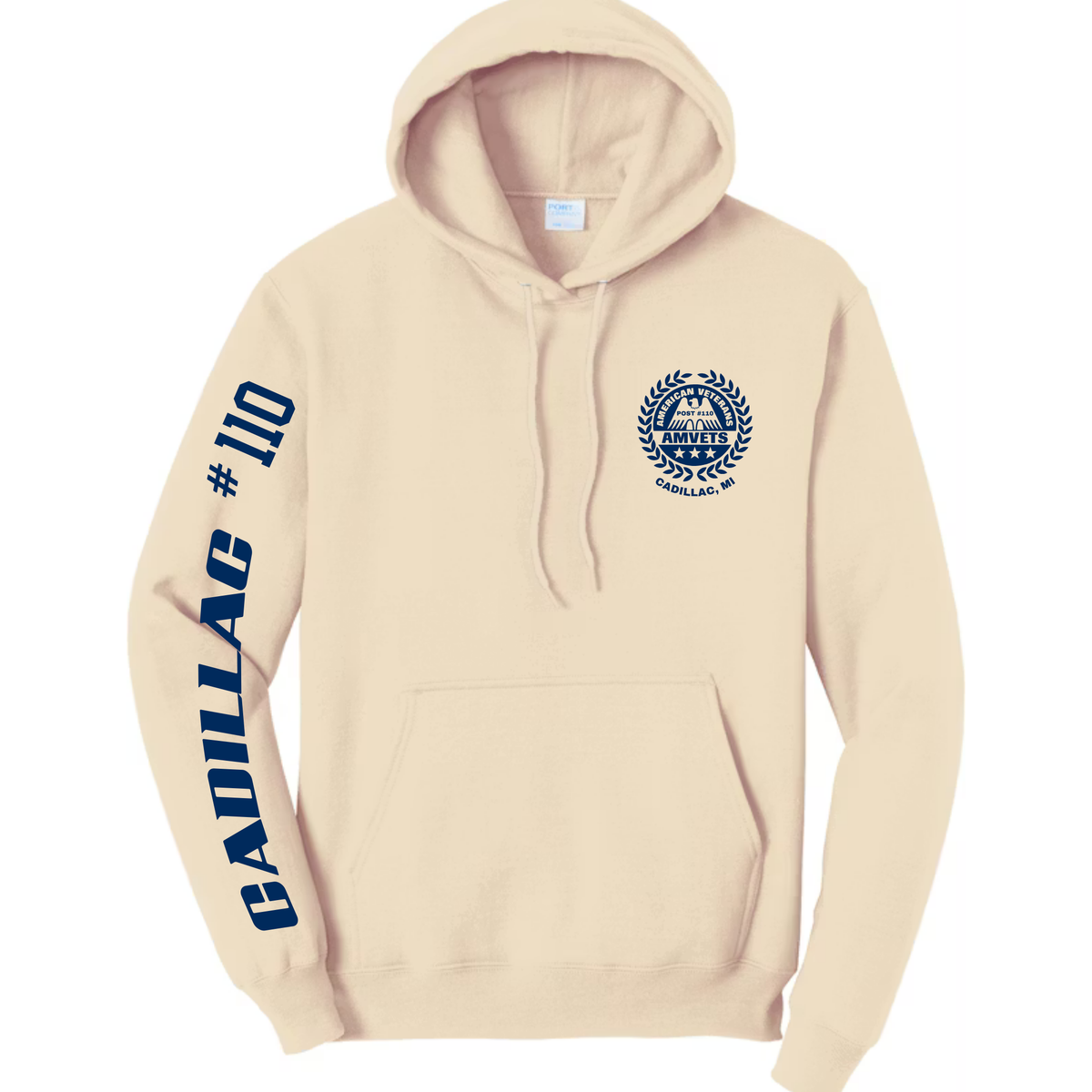 AMVETS Post #110 Hoodie (PC78H) - CREME