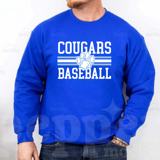 Greak Lakes Cougars Baseball ADULT Crewneck Sweatshirt
