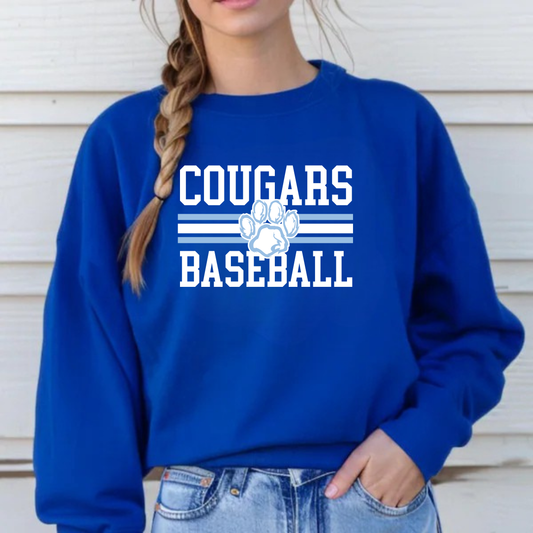 Greak Lakes Cougars Baseball ADULT Crewneck Sweatshirt