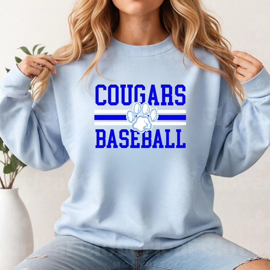 Greak Lakes Cougars Baseball ADULT Crewneck Sweatshirt
