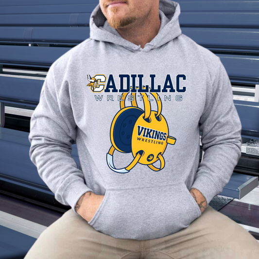 Cadillac Vikings Wrestling ADULT Hoodie