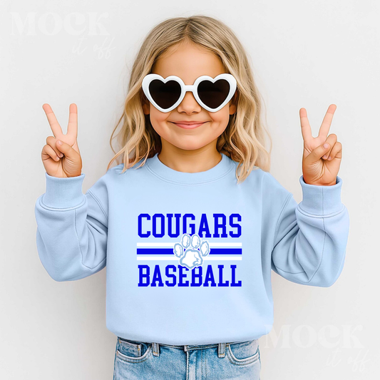 Great Lakes Cougars Baseball Unisex YOUTH Crewneck Sweatshirt