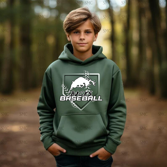 Pine River Bucks Baseball Unisex YOUTH Hoodie