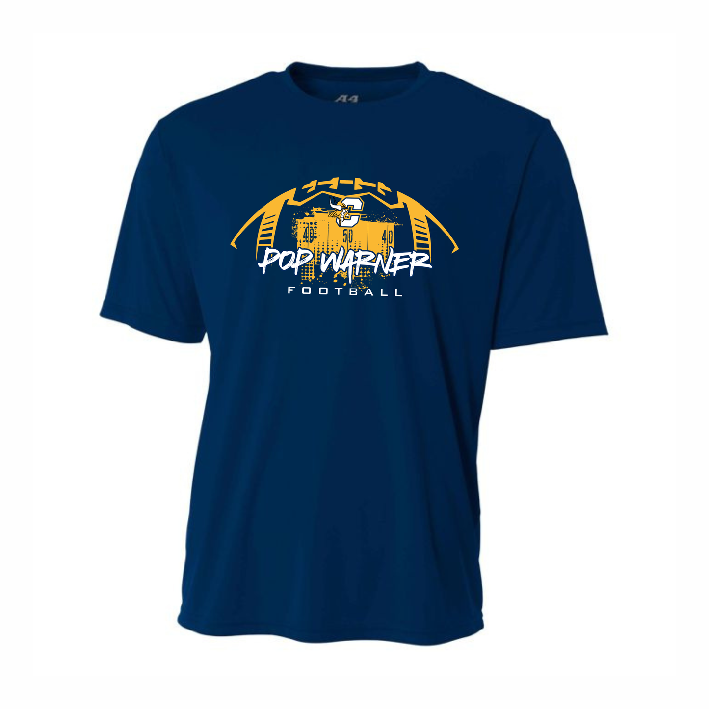 Vikings Pop Warner Football UNISEX Dri-Fit T-Shirt - NAVY