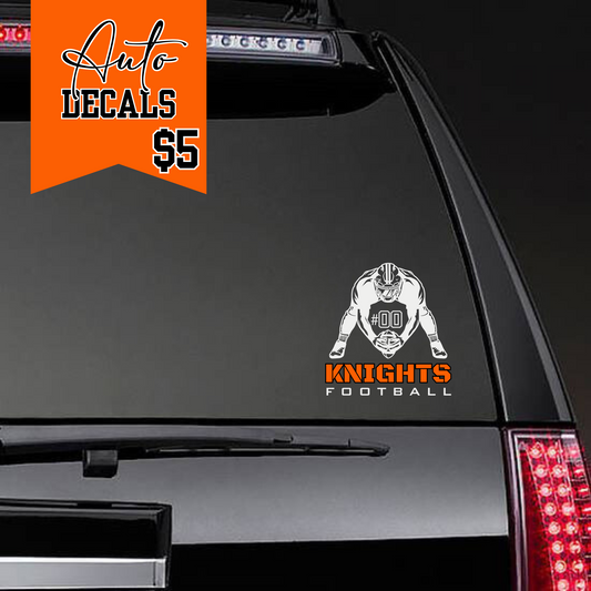 Personalized Knights Junior Football Auto Decal