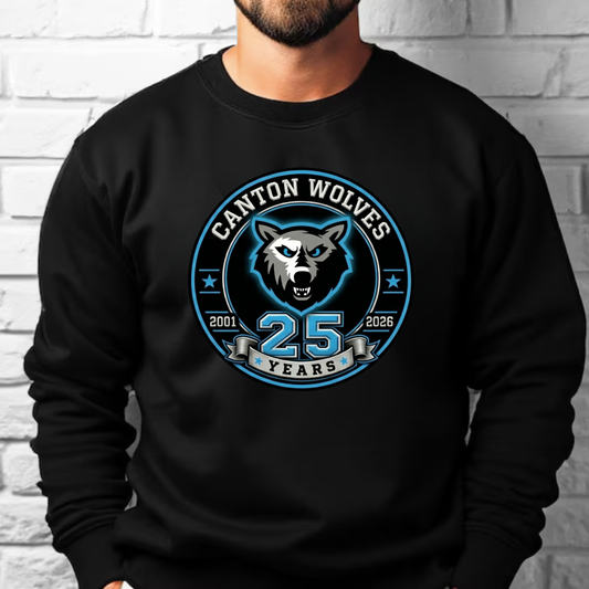 Canton Wolves Hockey UNISEX Crewneck Sweatshirt - BLACK