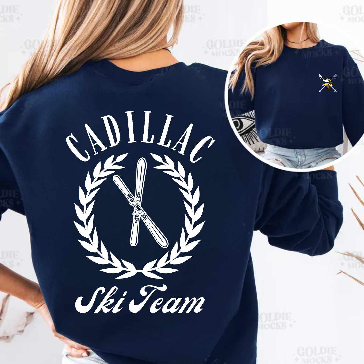 Cadillac Vikings Ski Team ADULT Crewneck Sweatshirt