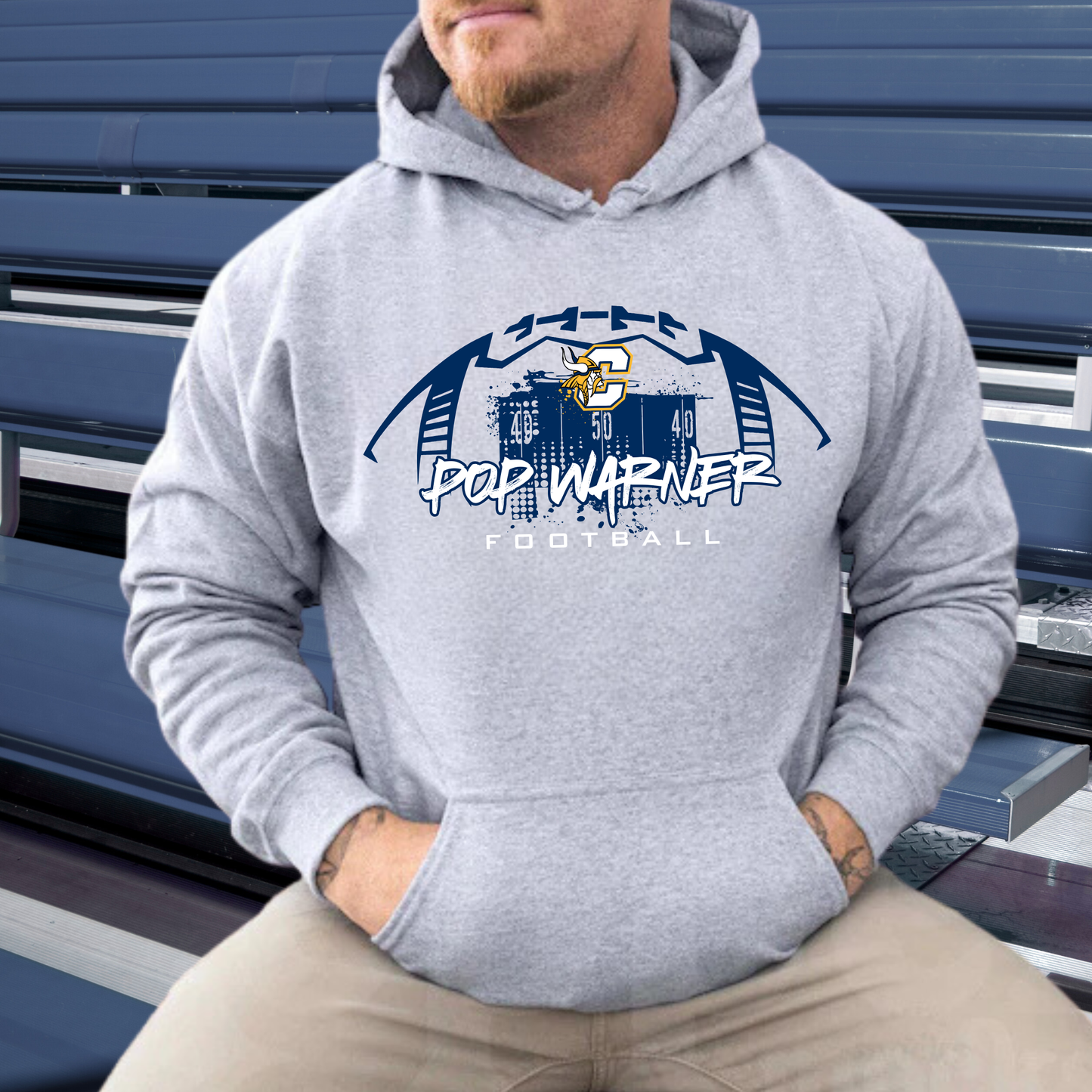Vikings Pop Warner Football UNISEX Hoodie - SPORT GREY