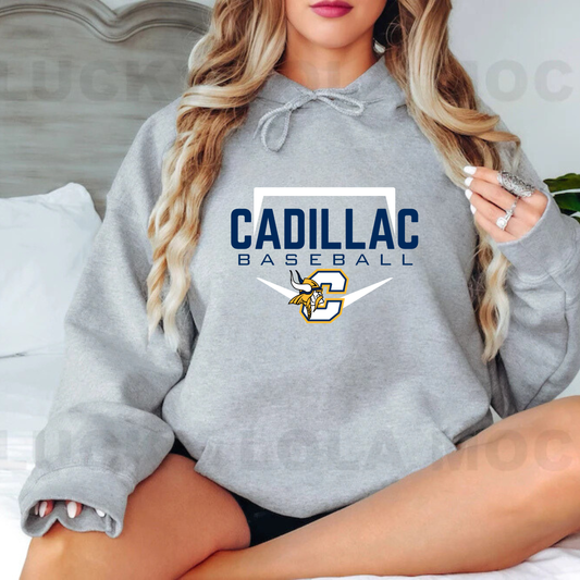 Cadillac Vikings Baseball ADULT Hoodie