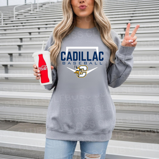 Cadillac Vikings Baseball ADULT Crewneck Sweatshirt