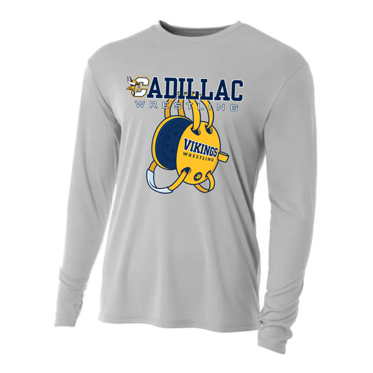 Cadillac Vikings Wrestling DRI-FIT Cooling Performance Long-Sleeve T-Shirt