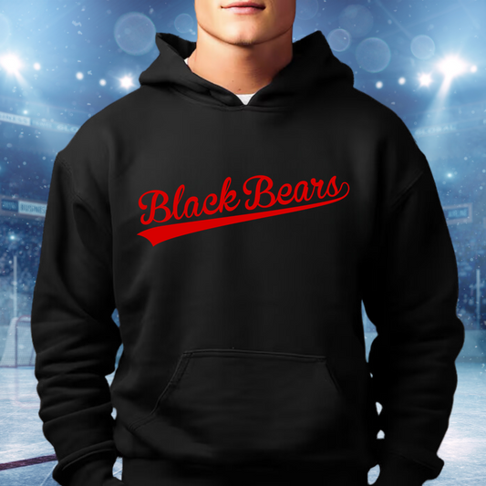 Script Black Bears Hockey ADULT Hoodie