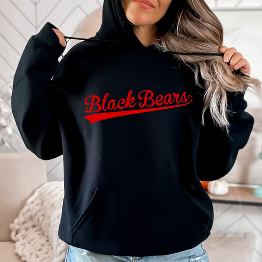 Script Black Bears Hockey ADULT Hoodie