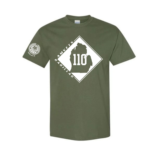 AMVETS Post #110 T-Shirt (G500) - MILITARY GREEN