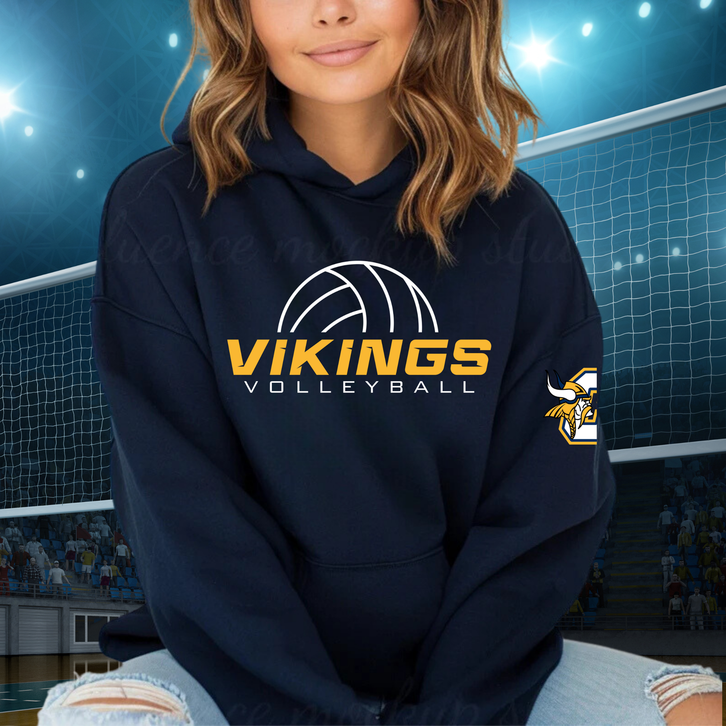 Cadillac Vikings Volleyball ADULT Hoodie