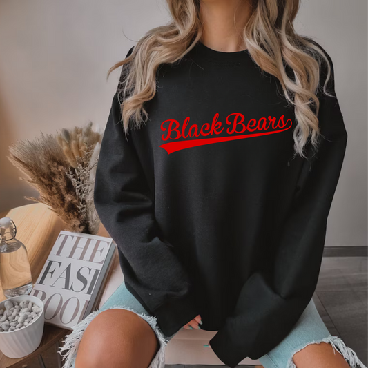 Script Black Bears Hockey ADULT Crewneck Sweatshirt