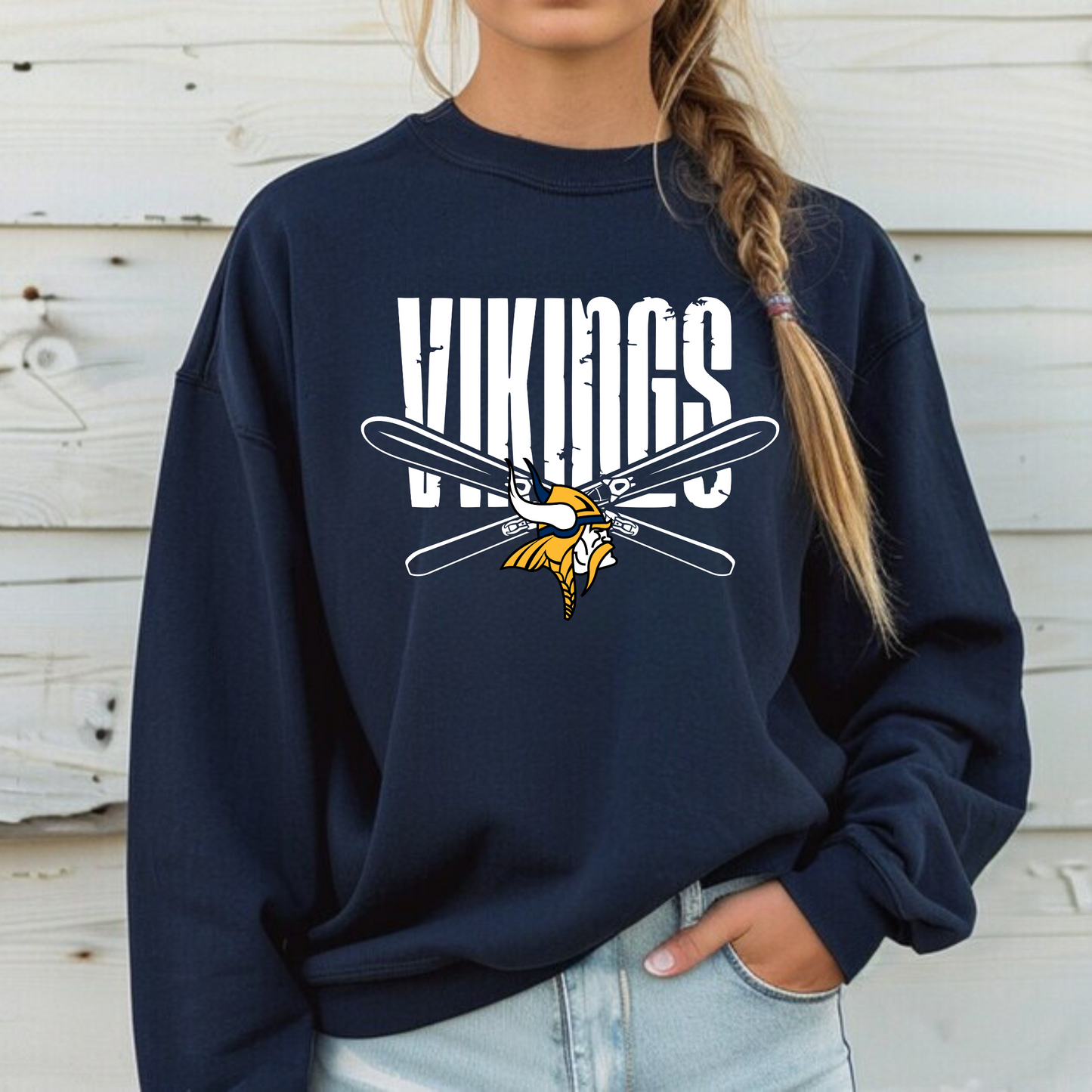 Cadillac Vikings Ski ADULT Crewneck Sweatshirt