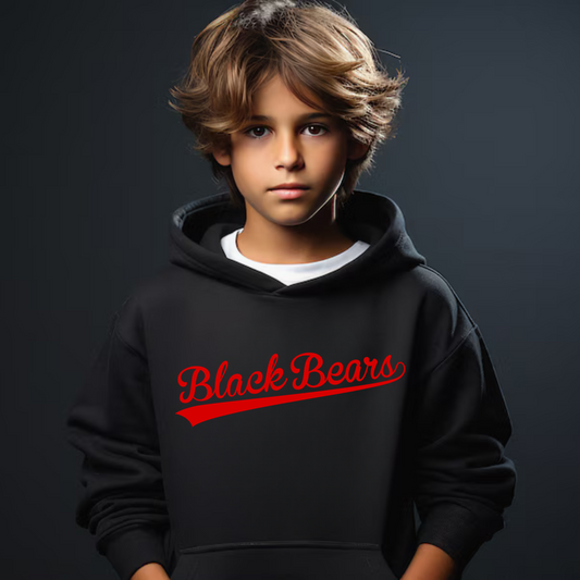 Script Black Bears Hockey YOUTH Hoodie