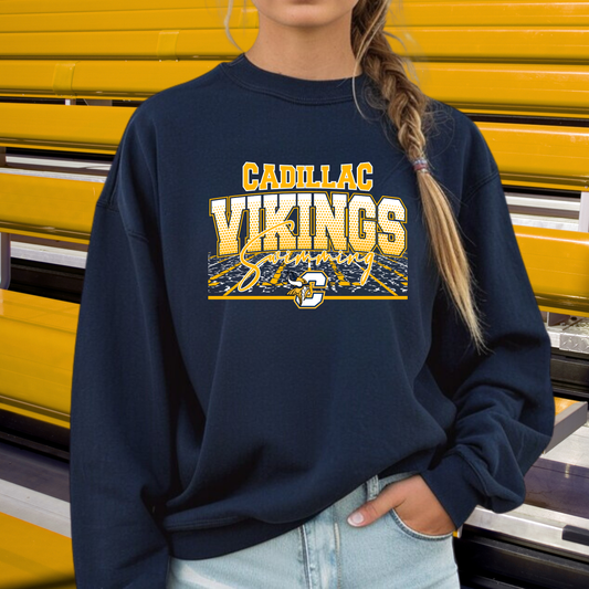 Cadillac Vikings Swim UNISEX Crewneck Sweatshirt